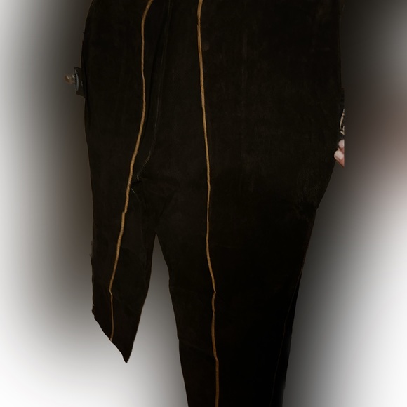 Leather cowboy styled leather Pants - Picture 3 of 4